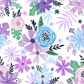 Happy Flowers (purple) Unicorn Dance coordinate, half scale