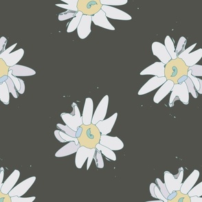 daisy dot, white on dark gray