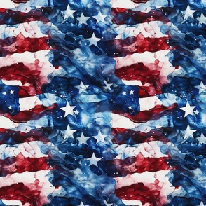 American Flag Ink Art