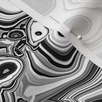 Swirly Squiggly Bohemian Psychedelic Monochrome Black and White Marbled Stripe Pattern (40% smaller)