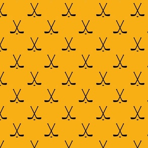 Hockey sticks- black on yellow 