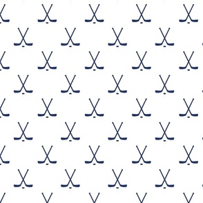 Hockey sticks - navy blue on white
