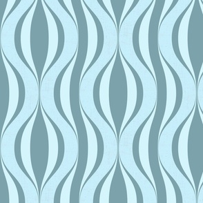 Wandering Hourglass Stripe - Aqua