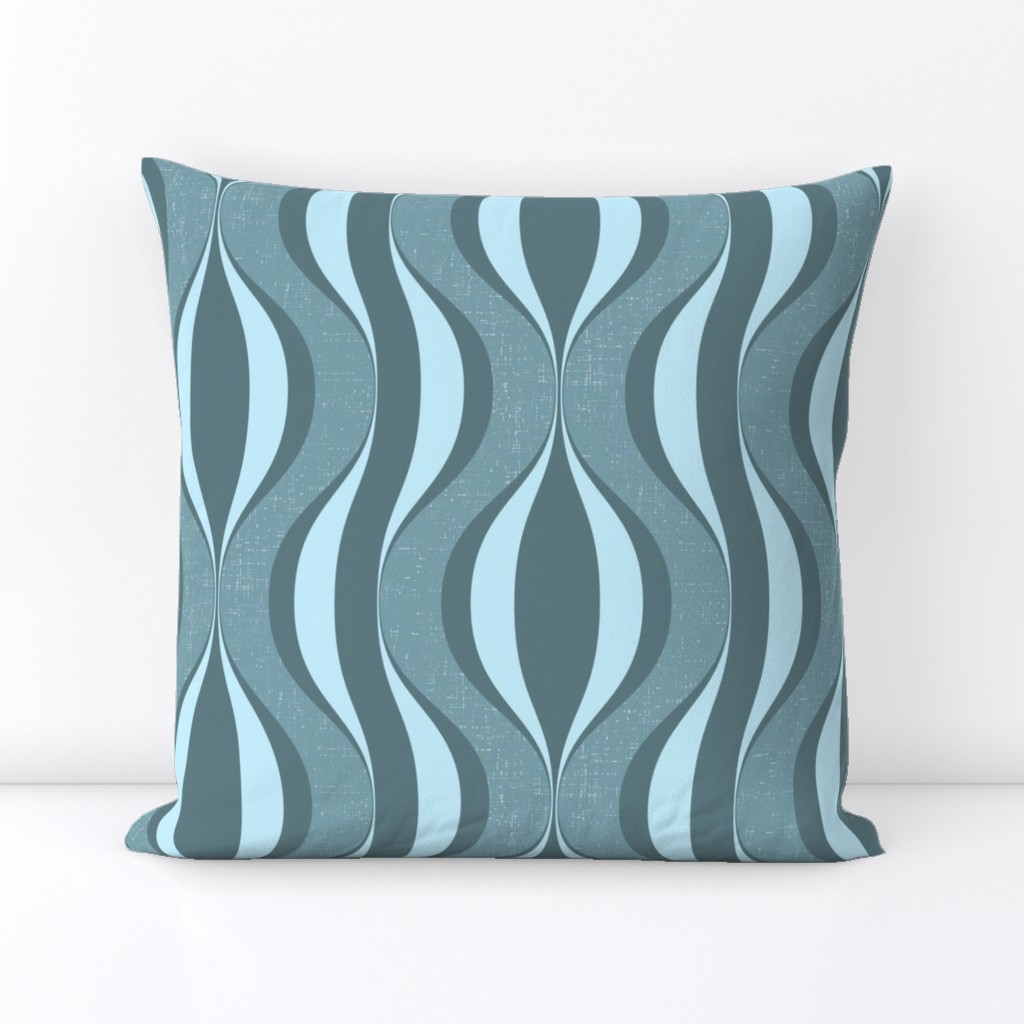 Wandering Hourglass Stripe - Teal