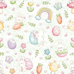 Sweet Easter Doodles Speckled Green