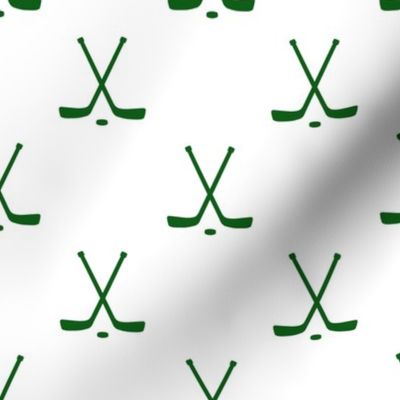 Hockey sticks- green on white