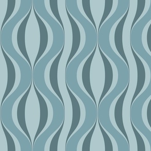 Wandering Hourglass Stripe - Spa Blue - No Texture