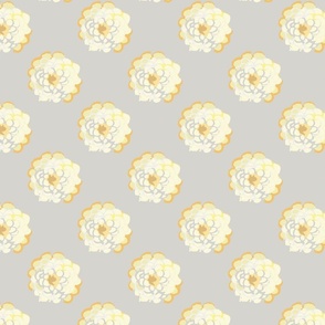 yellow floral dot on gray