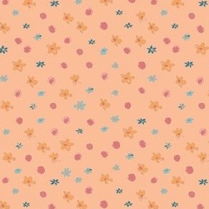 simple floral dot on peach