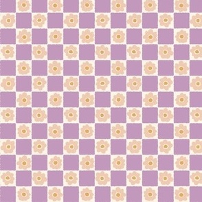 Bold lilac simple floral check
