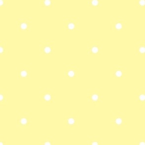 White Polka Dots on a Light Yellow Background - Medium 