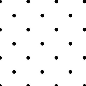 Black Polka Dots on a White Background - Medium