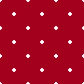 White Polka Dots on a Red Background