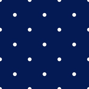 White Polka Dots on a Deep Blue Background