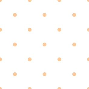 Peachy Orange Polka Dots on a White Background