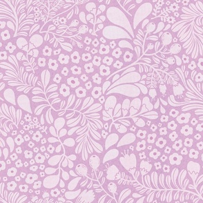 Serene Flowing Flowers - Textured, Pink Purple, Garden, Vines