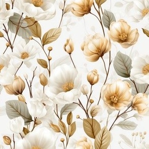 GD Cotton Blossoms (Gold & White)