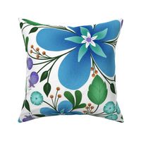 Welcome Home Fanciful Floral in Blue, Purple, and Teal