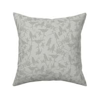 Hummingbirds Chinoiserie Grey Smaller Scale