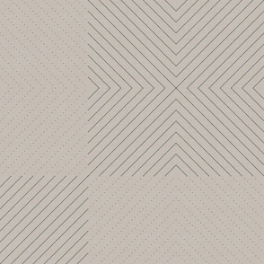 Pale Blue Stitches on Beige - Minimalist Geometric Texture / Large