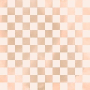 Tan,peach and off white checkered // small