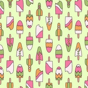 409 - Small  scale two directional  ice cream popsicles in zesty orange, chocolate and vanilla, rocket ships - for kids autumn apparel, dresses, thanksgiving  leggings, tops, nursery accessories and children’s wallpaper, duvet cover, birthday party tablec