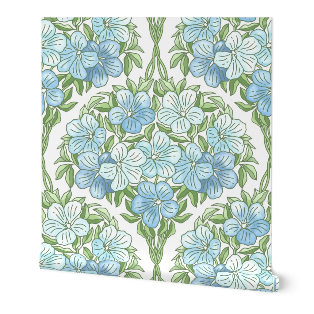 Delicate Plumbago Bouquet - light blue and green