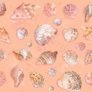 watercolor shells peach fuzz palette 8 inch