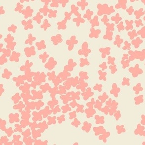 Small flowers scattered | tangled flowers in pink | Medium Version | Modern cream and pink floral print 