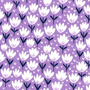 Purple Flower Patch - Unicorn Dance coordinate, half scale