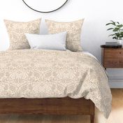 Botanical Damask | Large Scale | Muted beige brown floral