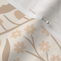 L | Botanical Damask | Muted beige brown floral