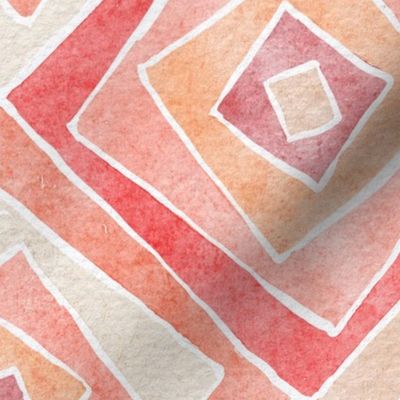 peach fuzz charming watercolor square - pantone plethora color palette - abstract watercolor wallpaper