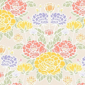 Welcoming roses multicolor white border