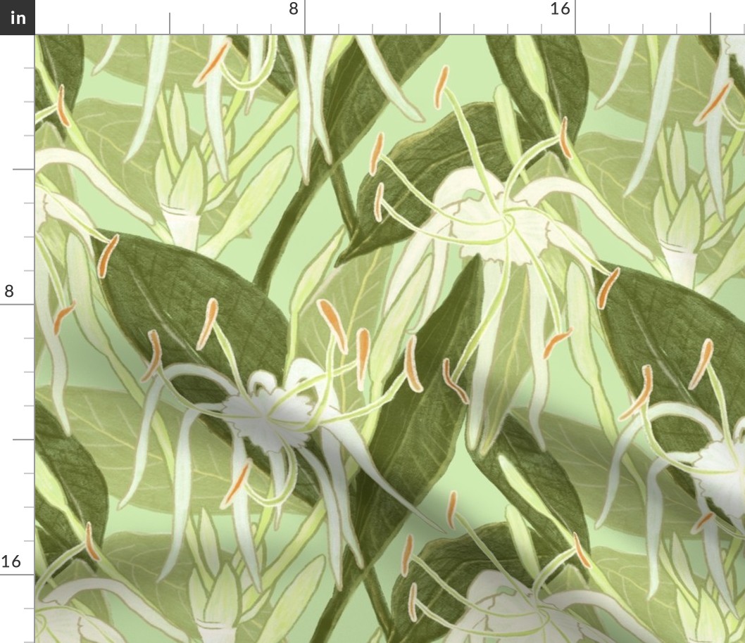 beach spider lily flowers // Welcoming Walls Pattern