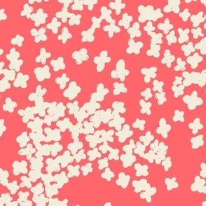 Small flowers scattered | tangled flowers in white | Large Version | Modern pink floral print 