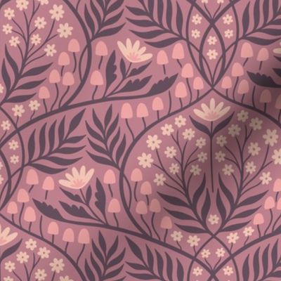 M | Botanical Damask | Mauve Dusky Pink & Blush Floral