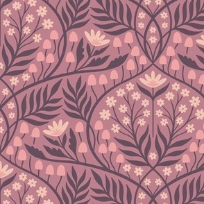 Botanical Damask | Regular Scale | Mauve Dusky Pink & Blush Floral