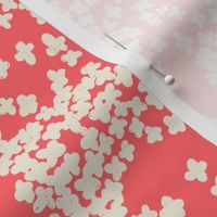 Small, flowers scattered | tangled flowers in white | Small Version | Modern pink floral print 