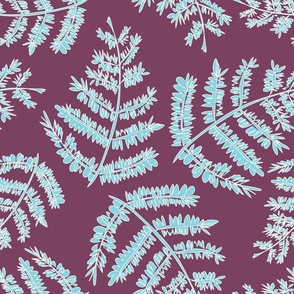blue and white fern on purple