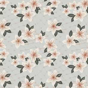 Soft Floral on netting