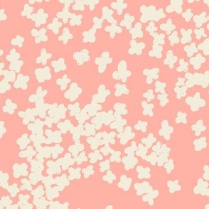 Small flowers scattered | tangled flowers in white | Medium Version | Modern, pink floral print 