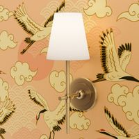 Japanese cranes, blush large scale wallpaper,fabric