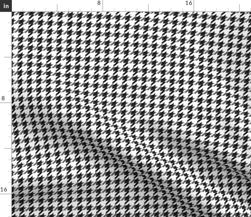 Black and White Houndstooth Scribbles Small Scale