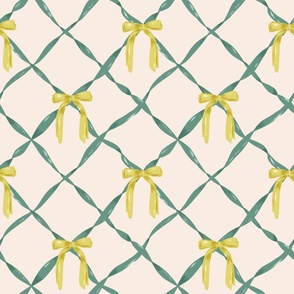 Ribbons and Bows Trellis in Green Chartreuse