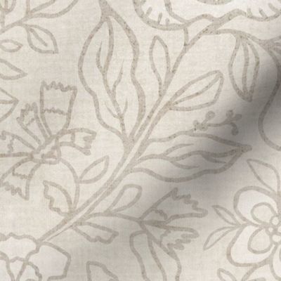 Large floral branches neutral warm gray