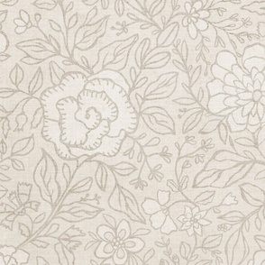 Large floral branches neutral warm gray