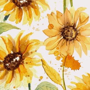 Watercolor Boho Sunflower Floral