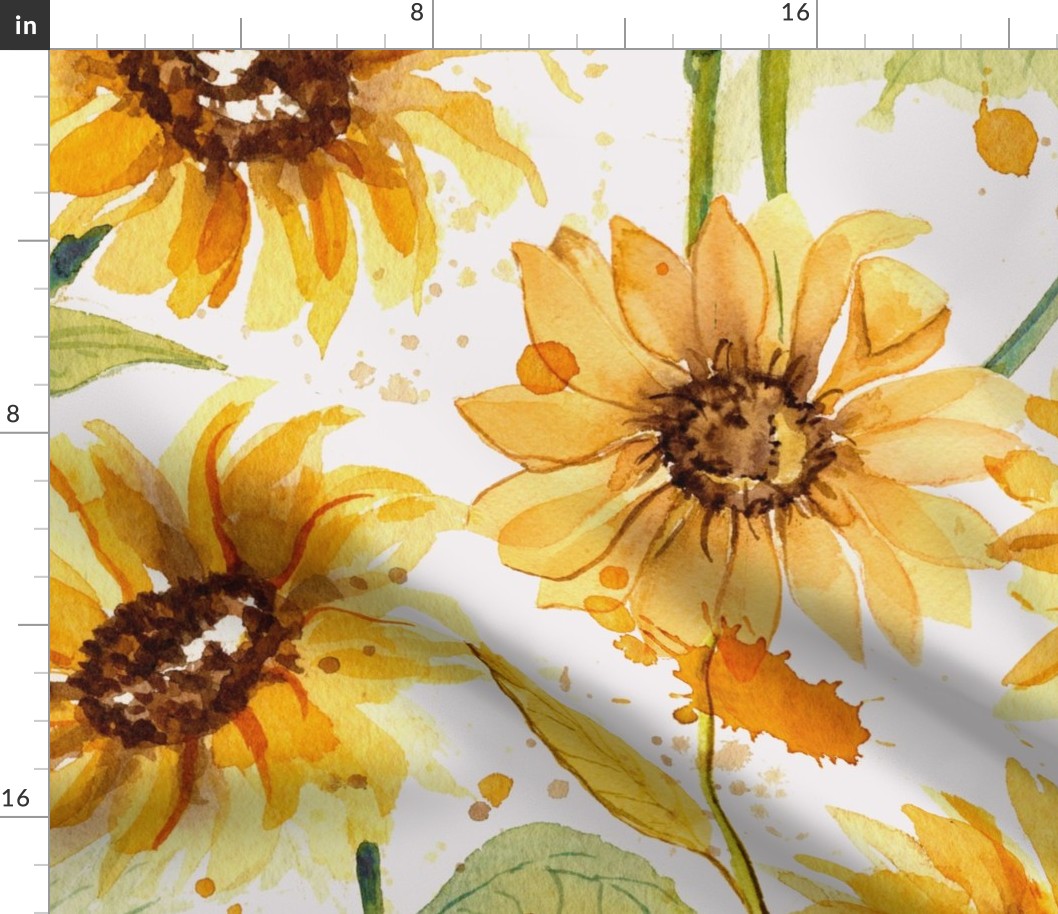 Watercolor Boho Sunflower Floral