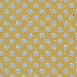 organic yellow and gray polka dot